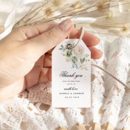 Grün/Weiß Blume Hochzeitsgeschenk-Tag Geschenkanhänger