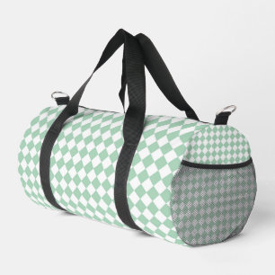 Grün Weiß Checker Diamantmuster Klein Duffle Bag