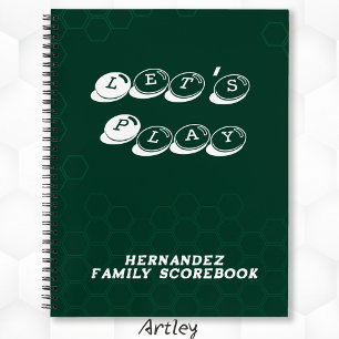 Grün Weiß Familien Namens Brettspiel Notizbuch
