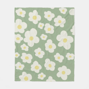 Grün-weiß floral  fleecedecke