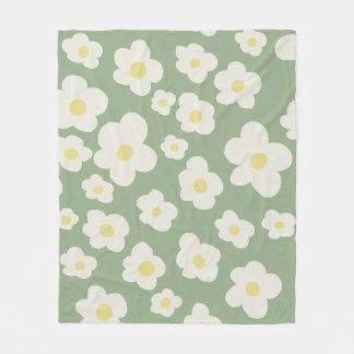 Grün-weiß floral fleecedecke