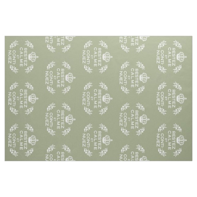 Grün, weiß, Französisch Script ruhig halten und we Stoff (Yard (91,4 cm))