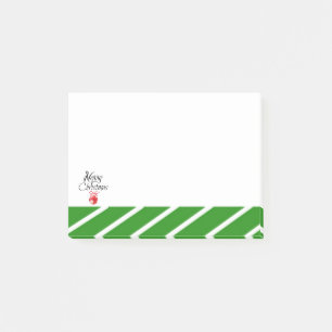 Grün-weiß gestreifte Frohe Weihnachten Post-it Klebezettel