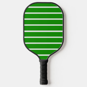 Grün-weiß gestreiftes Design Pickleball Schläger