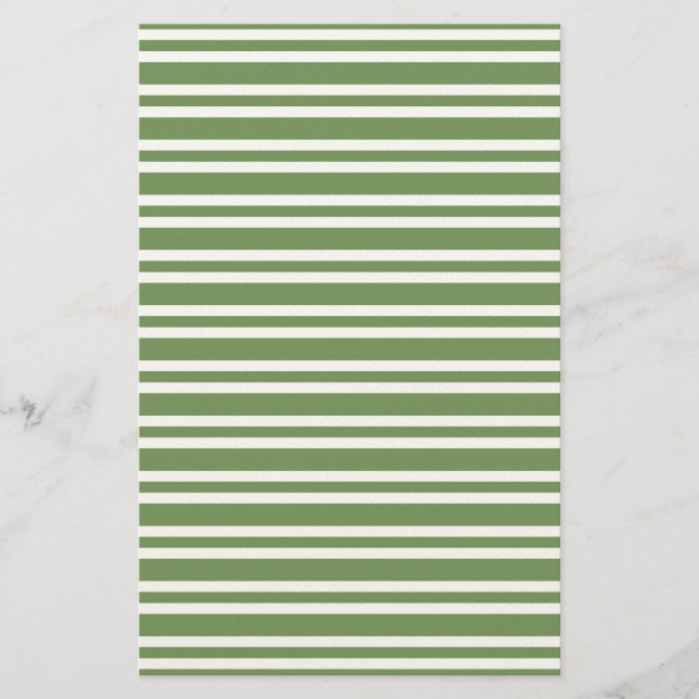 Grün-weiß gestreiftes Muster Briefpapier (Vorderseite)