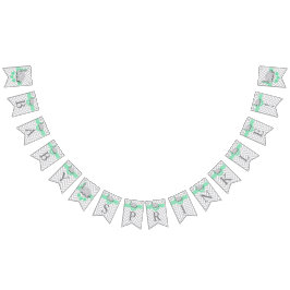 Grün, Weiß-Grau-Elefant-Kindersprinkle Wimpelkette