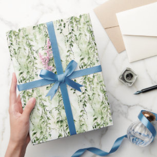 Grün-Weiß-Ivy-Blätter Jungle Geburtstag Geschenkpapier