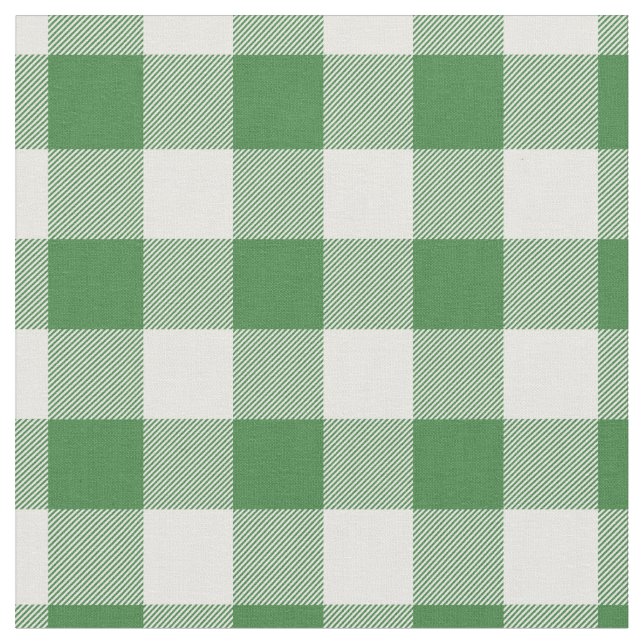 Grün-weiß kariert Gingham Stoff (Nahaufnahme)