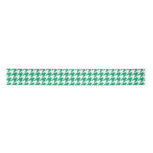 Grün-weiß kariert Houndstooth Satinband