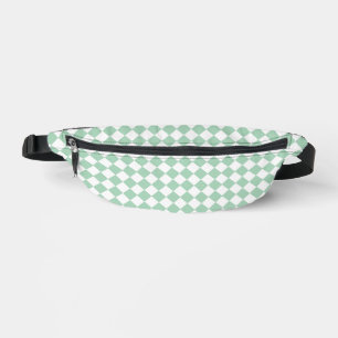 Grün-weiß kariertes Diamantmuster Bauchtasche