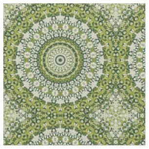 Grün-Weiß-Mandala-Musterdesign Stoff