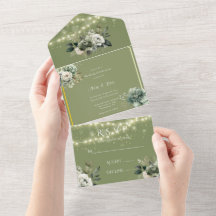 Grün-Weiß-Peony-Lights Hochzeit