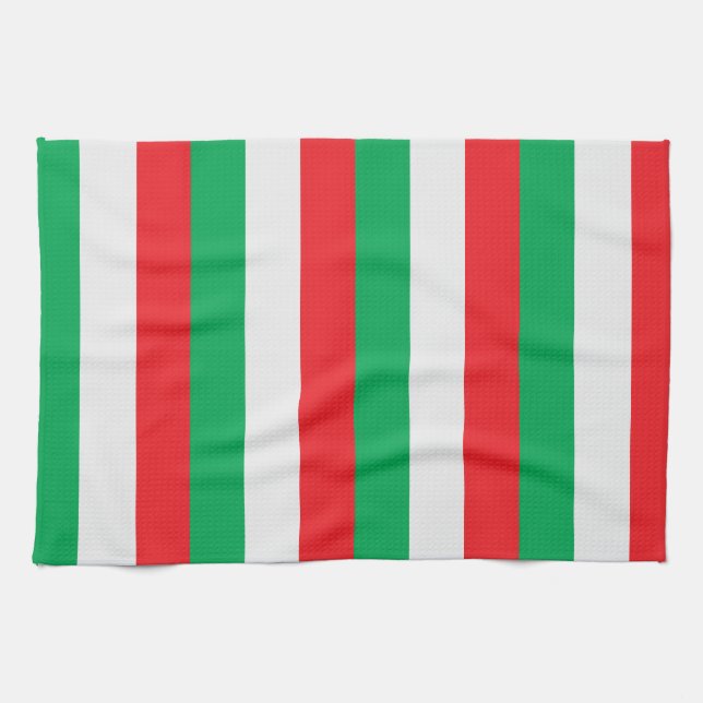 Grün, Weiß und Rot - italienische Flagge Geschirrtuch (Horizontal)