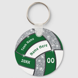 Grün, Weiß und Silber billige Volleyball Giveaways Schlüsselanhänger