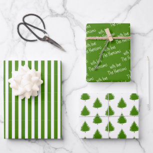 Grün  weiß  Weihnachten Geschenkpapier Set