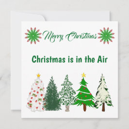 Grün & Weiß Weihnachtsbaumen Weihnachtskarte Feiertagskarte