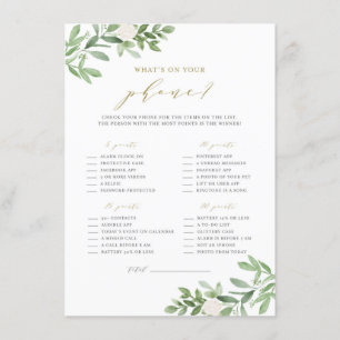 Grün & Weiße Blume Was ist auf deinem Handyspiel? Begleitkarte