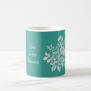 Grün Weiße Blüten Kaffeetasse