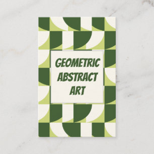 Grün Weiße Geometrische Abstrakte  Visitenkarte