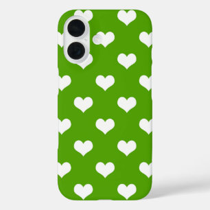Grün Weiße Herz Design  iPhone 16 Hülle