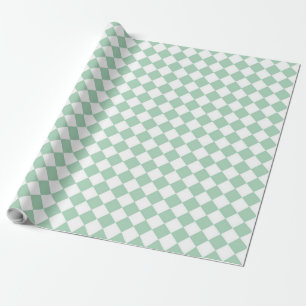 Grün Weiße Kontrolldiamant-Muster-Wrapierpapier Geschenkpapier