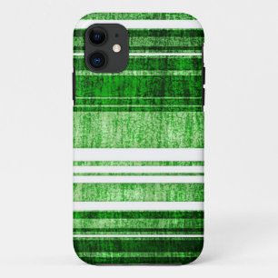 Grün-weiße Streifen Grunge-Textur iPhone 11 Hülle