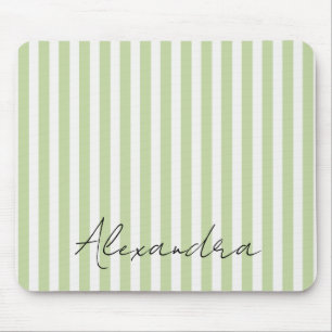 Grün Weiße Streifen Name Mousepad