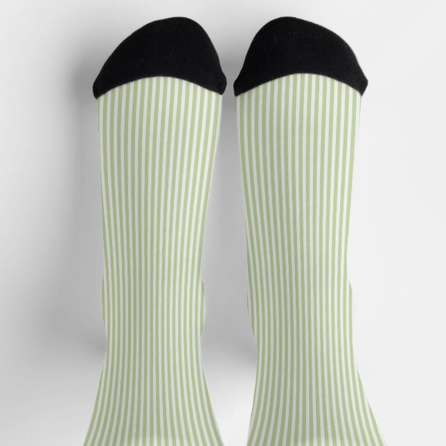 Grün Weiße Streifen   Socken (Oben)
