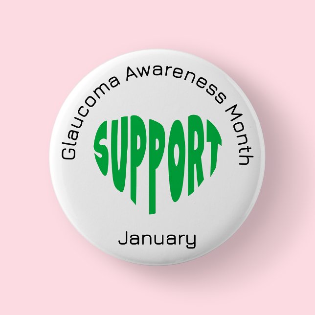 Grün-Weißer Monat zur Aufklärung über Glaukom Button (Glaucoma)