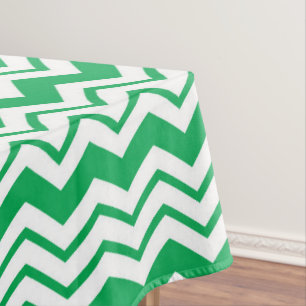 Grün-weißes Chevron-Zickzack-Musterdesign Tischdecke