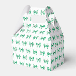 Grün-weißes Gingham-Schleifenmuster Geschenkschachtel
