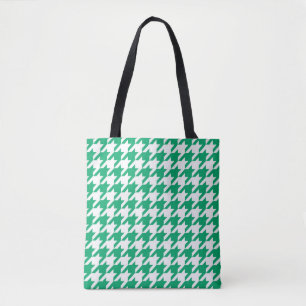Grün-weißes Houndstooth-Karo