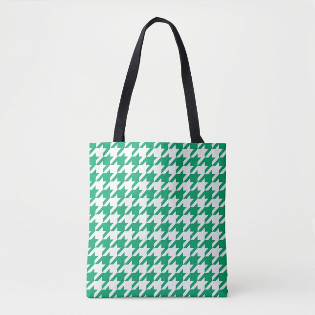 Grün-weißes Houndstooth-Karo (Vorderseite)