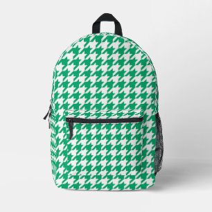 Grün-weißes Houndstooth-Karo Bedruckter Rucksack