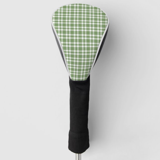 Grün-weißes Karomuster Golf Headcover (Vorderseite)