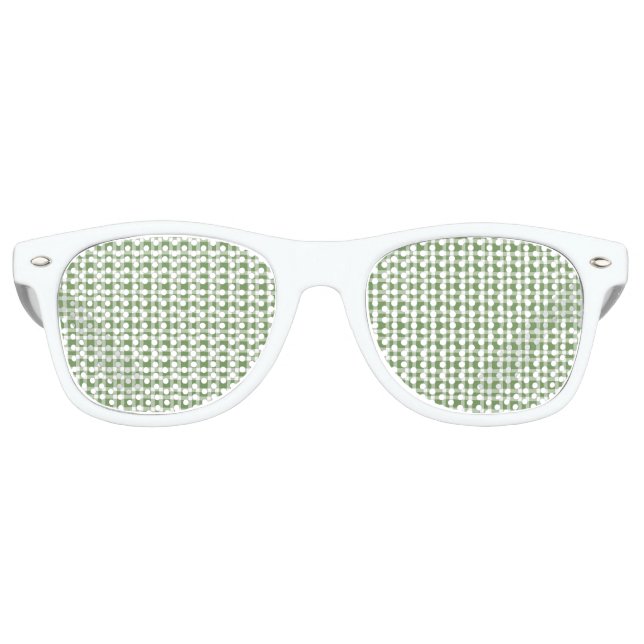 Grün-weißes Karomuster Partybrille (Vorderseite)