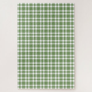 Grün-weißes Karomuster Puzzle