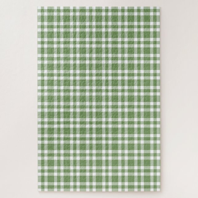 Grün-weißes Karomuster Puzzle (Vertikal)