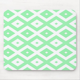 Grün-weißes Rautenmuster Mousepad