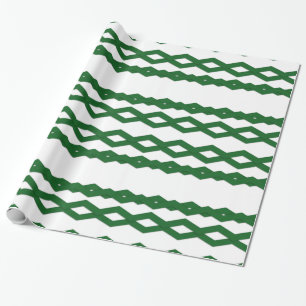 Grün-weißes Zickzack-Design Geschenkpapier