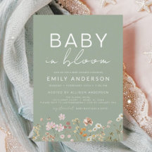 Grün Wildblume Baby in Bloom Baby Dusche