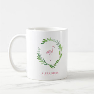 Grün winden   rosa Flamingo Kaffeetasse