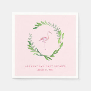 Grün winden   rosa Flamingo Serviette