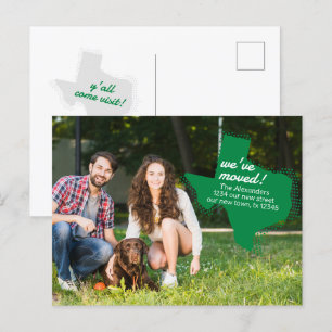 Grün, wir haben uns bewegt - gepunktete Texas bewe Postkarte