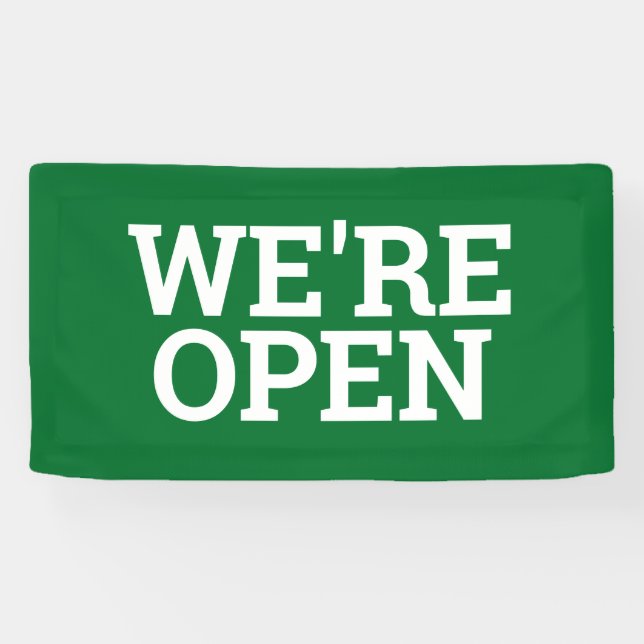 Grün wir sind Open Template Business Banner Zeiche (Horizontal)
