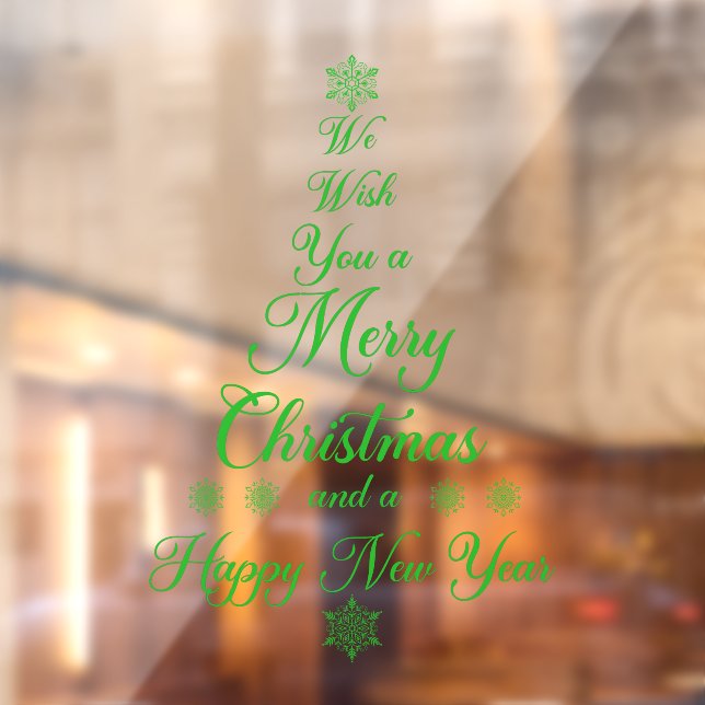 Grün wir wünschen Ihnen ein frohes Weihnachtsfenst Fensteraufkleber (Blatt 2)