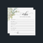 Grün, Wünsche für die Braut und Bräutigam / Braut Hinweiskarte<br><div class="desc">Elegante Hochzeitsratenkarte mit exquisiten Details im Grünen und modernen handschriftlichen Kalligrafieelementen. Hochzeit und Brautparty wünscht eine Karte, da Sie die Nachricht "Wünsche für Braut und Bräutigam" in "Wünsche für Braut oder Braut" ändern können. Die Waterfarbe Grün in einer schönen Mischung aus Grün, Blau, Beige und Gelb. Teil unserer Kollektion "Elegant...</div>