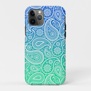 Grün zu blau Ombre weiße Paisley Case-Mate iPhone Hülle