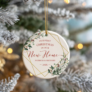 Grün zu unseren ersten Weihnachten in unserer neue Keramik Ornament