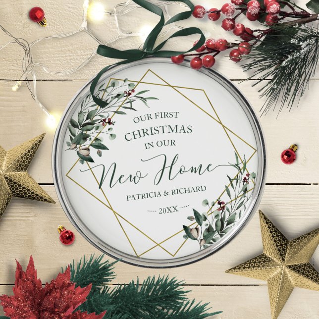 Grün zu unseren ersten Weihnachten in unserer neue Ornament Aus Metall (Von Creator hochgeladen)